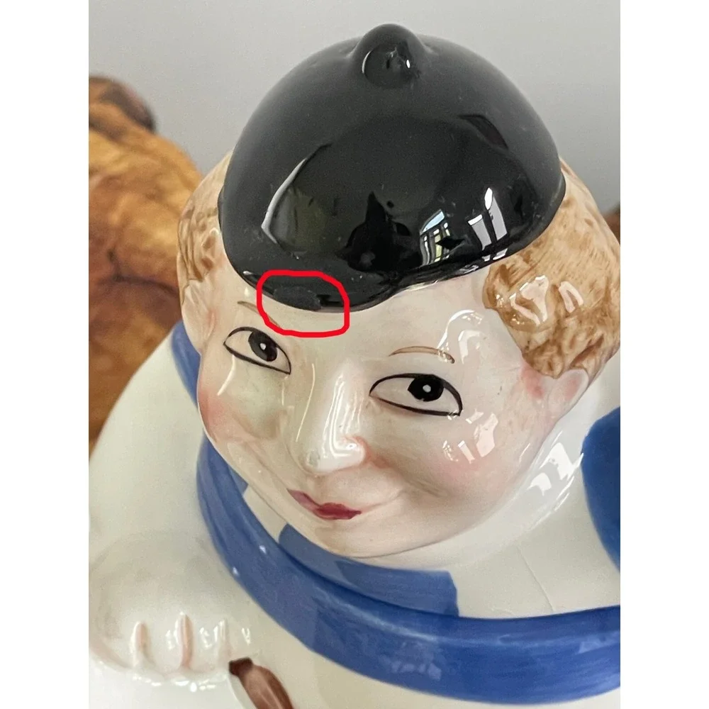 Vintage Jockey Riding Horse Teapot Hand Painted Myasaky Created Teapot 1990